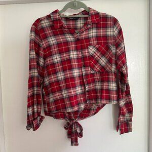 Red Plaid Flannel -- S
